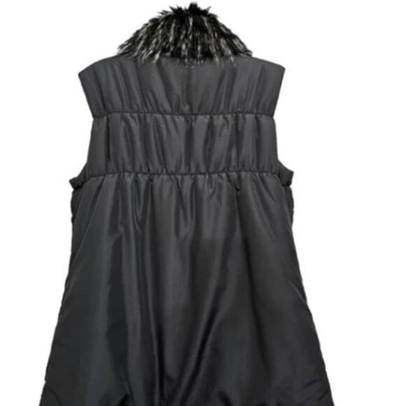 Outdoor Edition By Parkhurst Black Sleeveless Faux Fur Trimmed SMALL - Picture 2 of 7